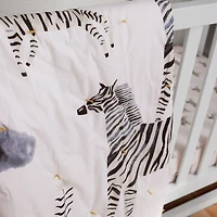 Arlyn Two-Tone White Wood Baby Crib