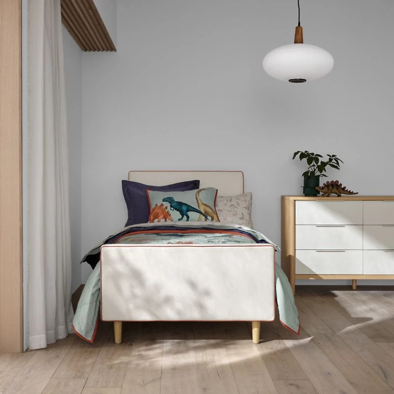 Pipeline Kids Pearl White Full Upholstered Bed