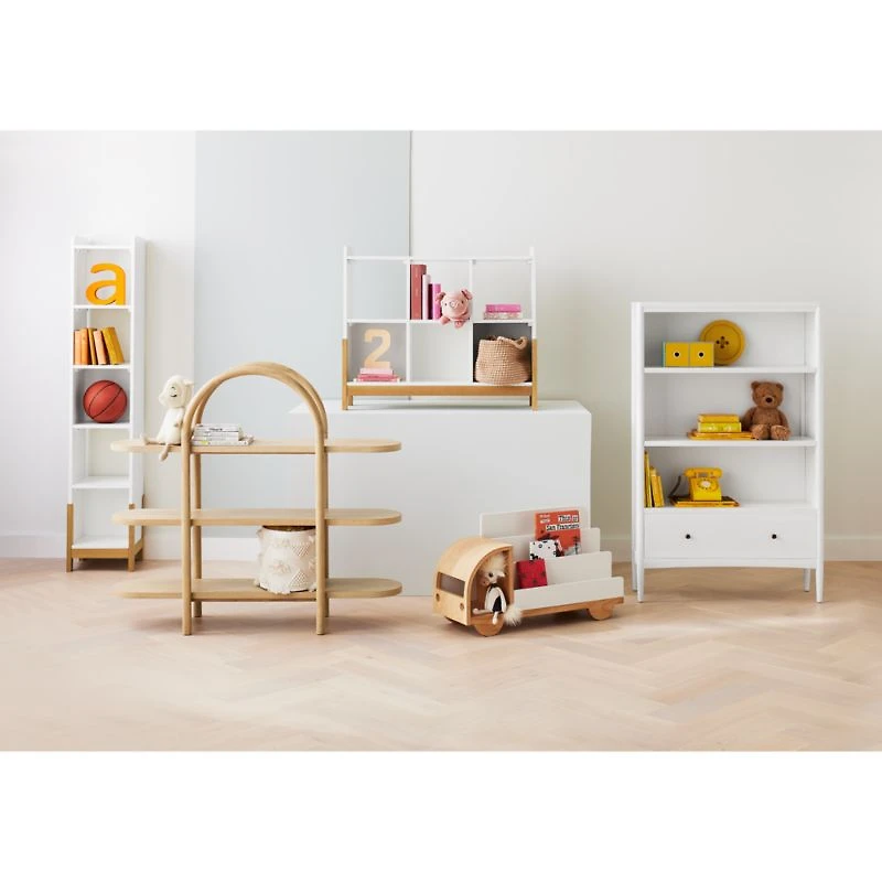 Rue White Wood 3-Cube Low Bookcase