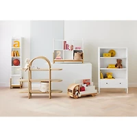 Rue White Wood 3-Cube Low Bookcase