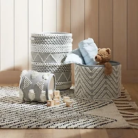 Dottie Grey Woven Macrame Kids Small Storage Bin