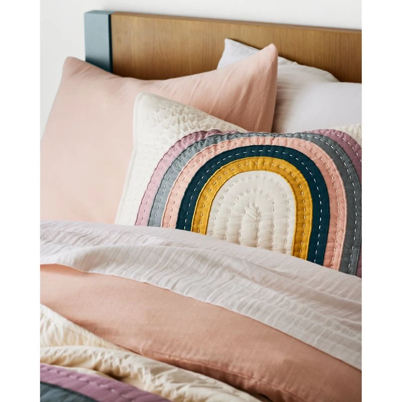 Opie Kids Twin Two-Tone Wood and Blue Cloud Bed