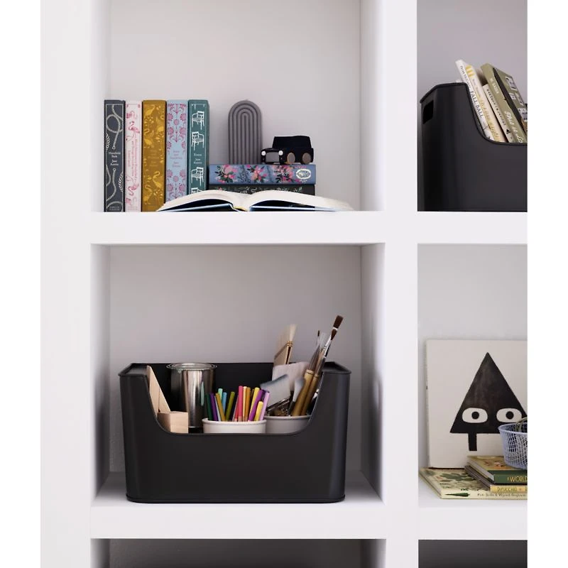 Small Charcoal Metal Stacking Storage Bin