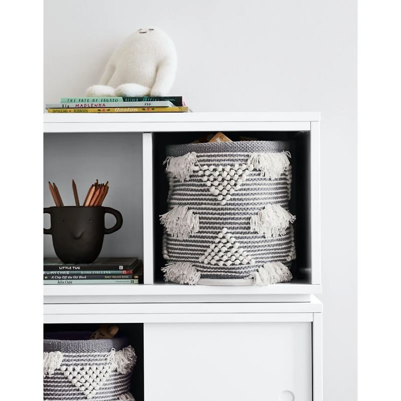 Dottie Grey Woven Macrame Kids Small Storage Bin