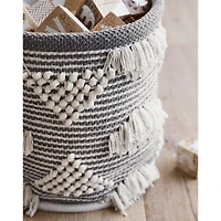 Dottie Grey Woven Macrame Kids Small Storage Bin