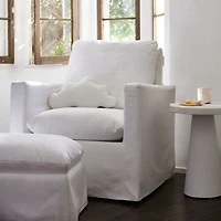 Ever Slipcovered White Nursery Glider Chair by Leanne Ford