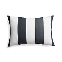 Sunbrella ® Cabana Stripe Navy Outdoor Lumbar Pillow
