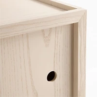 Cade Sunwashed Ash Wood 2-Cube Stackable Bookcase with Sliding Doors