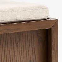 Cade Deep Brown Wood 3-Cube Sliding Door Bench with Natural Cushion