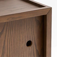 Cade Set of Deep Brown Wood Stackable Sliding Door Cube Bookcase