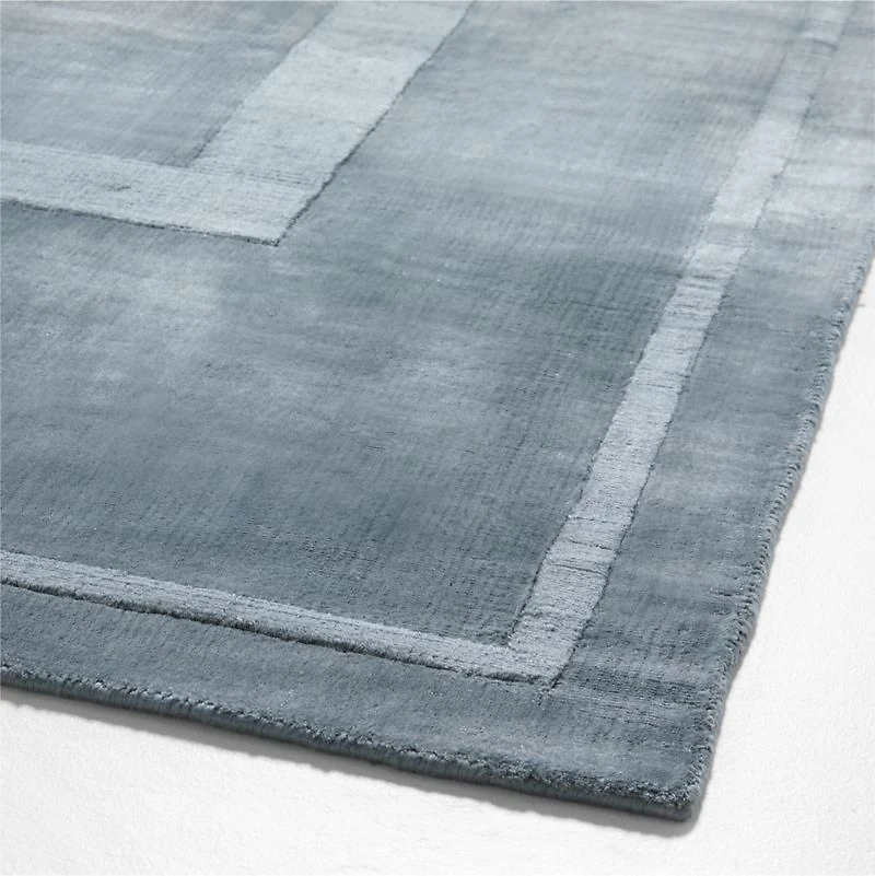 Cadre Viscose Handwoven Blue Area Rug 6'x9' by Athena Calderone