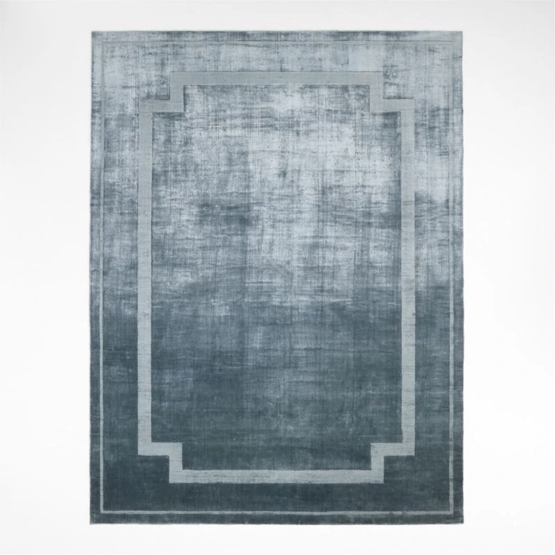 Cadre Viscose Handwoven Blue Area Rug 6'x9' by Athena Calderone