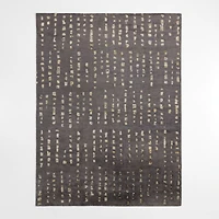Calais Textured Wool-Blend Hand-Knotted Carbon Grey Area Rug 6'x9'