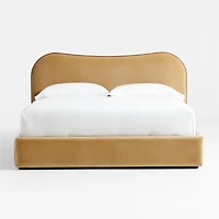 Caldwell Camel Brown Oak Wood Upholstered Storage Queen Bed by Jake Arnold