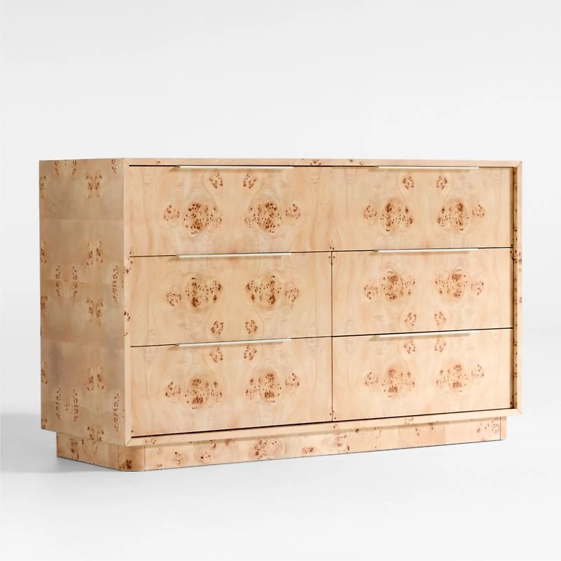 Calli 52" Burlwood 6-Drawer Kids Dresser