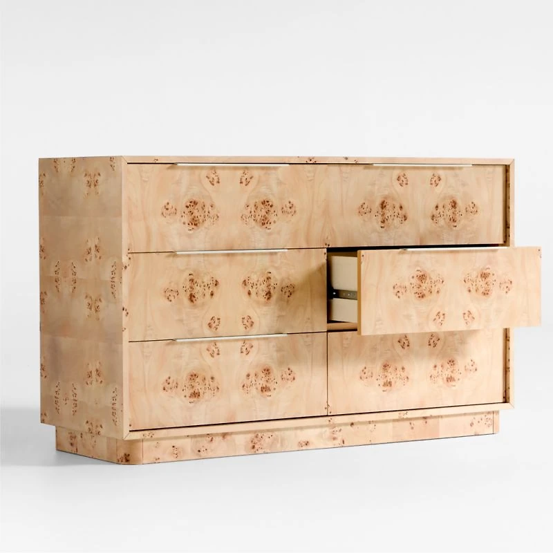 Calli 52" Burlwood 6-Drawer Kids Dresser