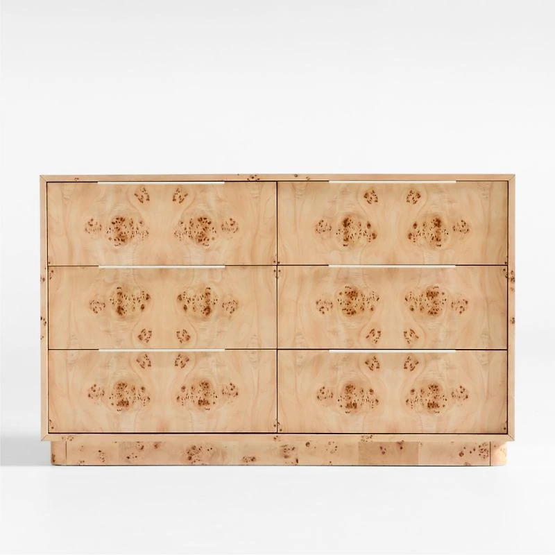 Calli 52" Burlwood 6-Drawer Kids Dresser