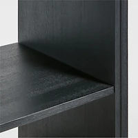 Calypso 162" Black Wood Media Console Set with Wood Door Bookcase