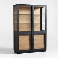 Calypso 54" Large Two-Toned Black Elm Wood Storage Cabinet