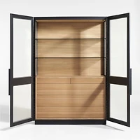 Calypso 54" Large Two-Toned Black Elm Wood Storage Cabinet
