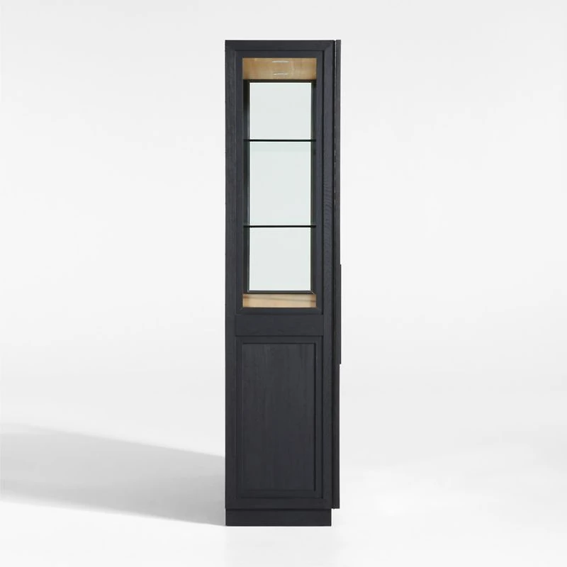 Calypso 54" Large Two-Toned Black Elm Wood Storage Cabinet