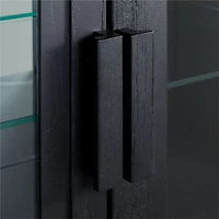 Calypso 36" Black Glass-Door Bar Cabinet