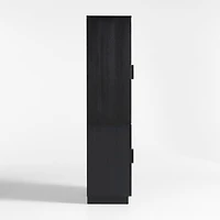 Calypso 36" Black Glass-Door Bar Cabinet