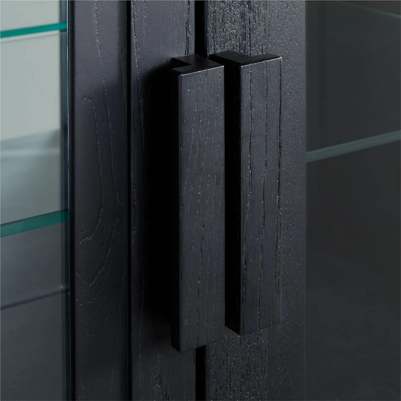 Calypso 36" Black Wood-Door Bar Cabinet