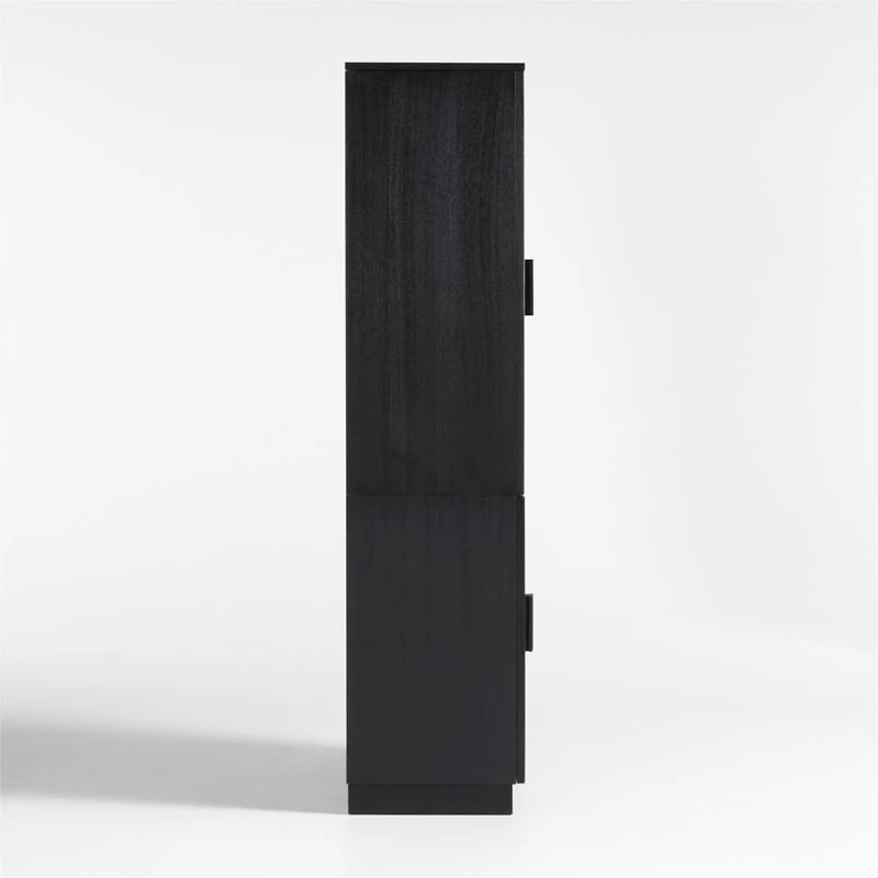 Calypso 36" Black Wood-Door Bar Cabinet