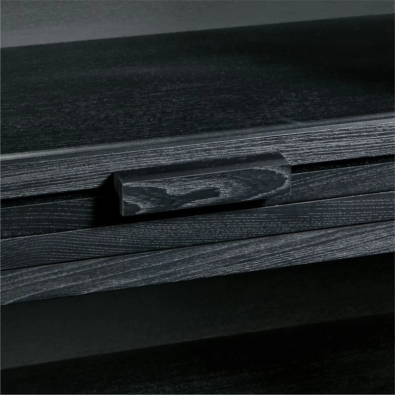 Calypso Black Wood Modular Glass-Door Base and 3 Glass-Door Single Storage