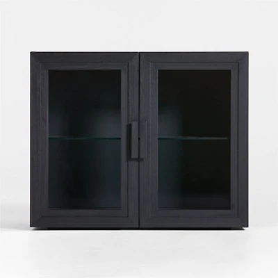 Calypso Black Wood Modular Glass Door Cabinet Base