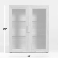Calypso 36" Natural Wood Modular Glass Door Bookcase Hutch