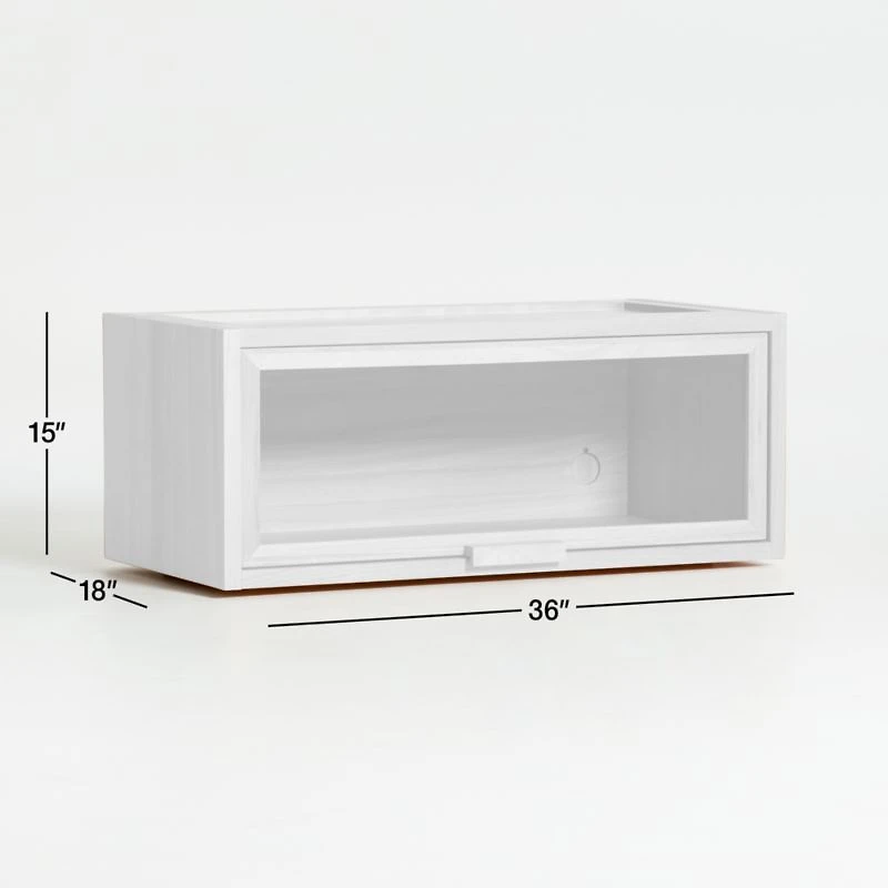 Calypso Natural Elm Wood Modular Single Glass-Door Storage Component