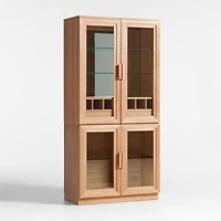 Calypso 36" Natural Glass-Door Bar Cabinet