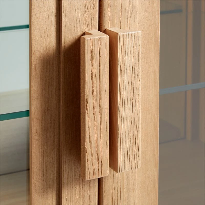 Calypso 36" Natural Glass-Door Bar Cabinet
