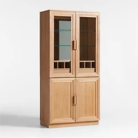 Calypso 36" Natural Wood-Door Bar Cabinet
