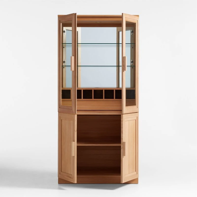 Calypso 36" Natural Wood-Door Bar Cabinet