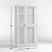 Calypso Glass and Natural Wood Storage Cabinet