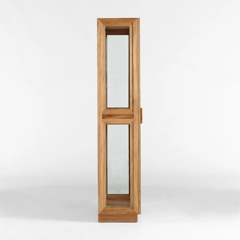 Calypso Glass and Natural Wood Storage Cabinet