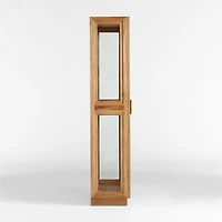 Calypso Glass and Natural Wood Storage Cabinet