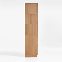 Calypso Natural Elm Modular Storage Cabinet with Wood-Door Base and Glass Doors