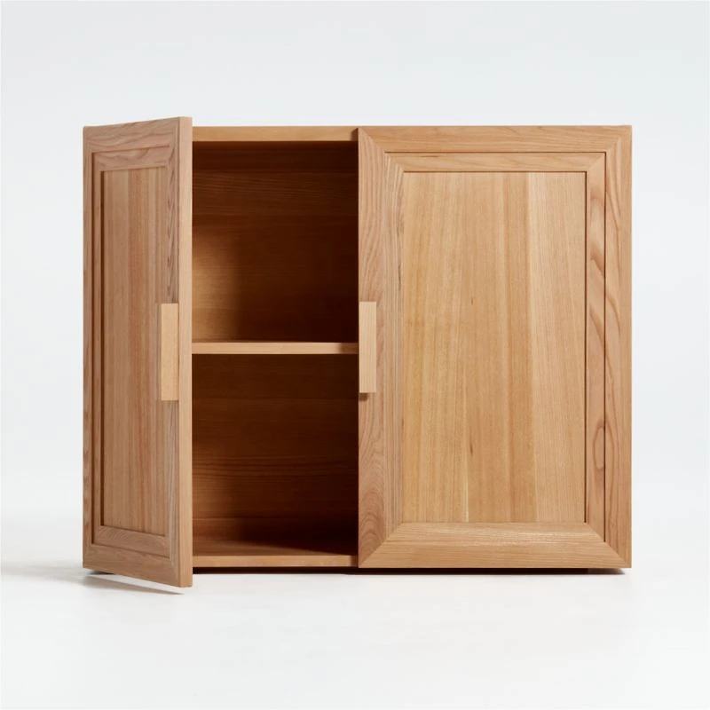 Calypso Natural Elm Wood Cabinet Base with Doors