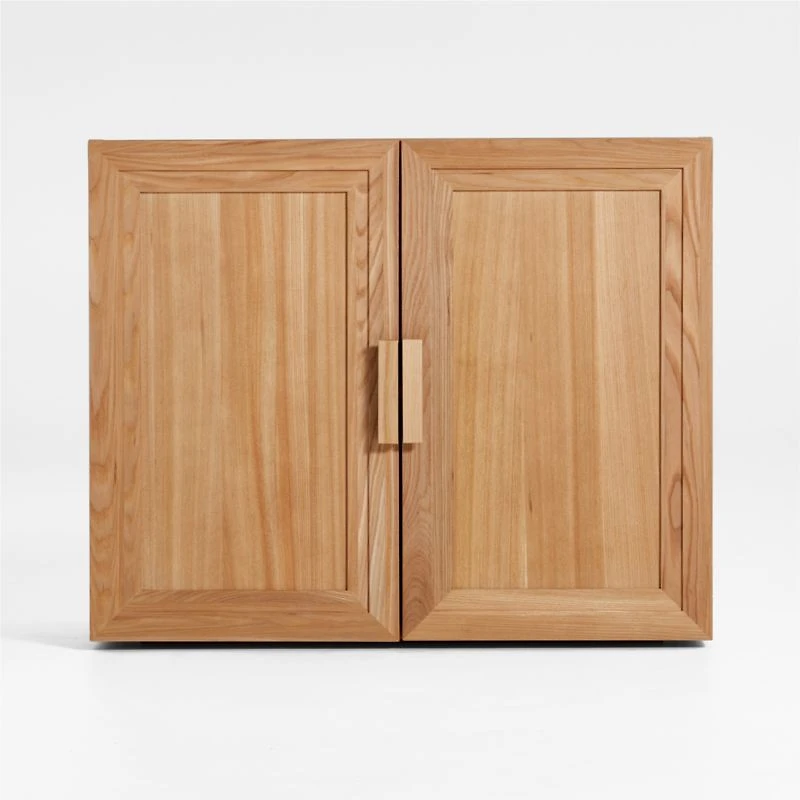 Calypso Natural Elm Wood Cabinet Base with Doors