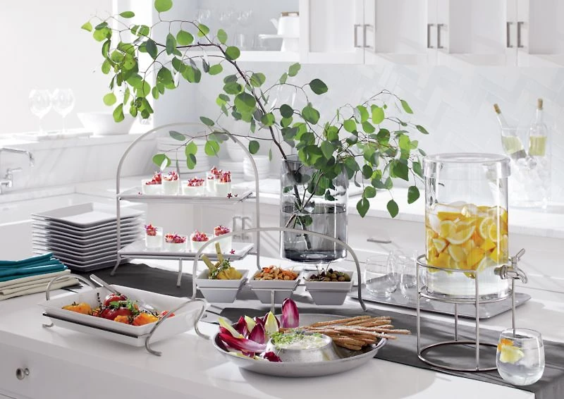 Cold Drink Dispenser Silver Stand