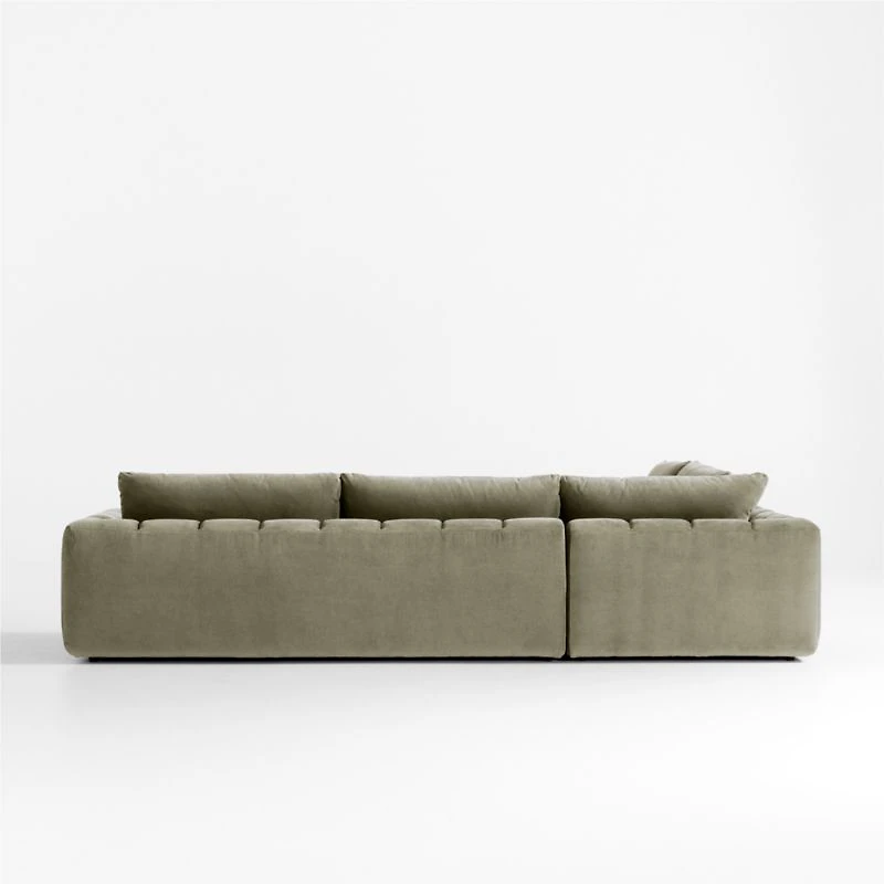 Cambria Green Velvet 3-Piece Corner Sectional Sofa
