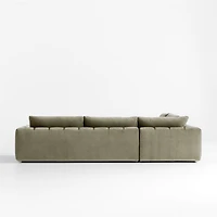 Cambria Green Velvet 3-Piece Corner Sectional Sofa