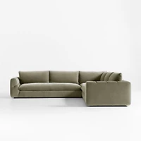 Cambria Green Velvet 3-Piece Corner Sectional Sofa