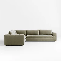 Cambria Green Velvet 3-Piece Corner Sectional Sofa