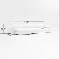 Cambria Bouclé 2-Piece Left-Arm Chaise Sectional Sofa