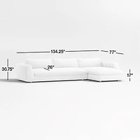 Cambria Bouclé 2-Piece Right-Arm Chaise Sectional Sofa